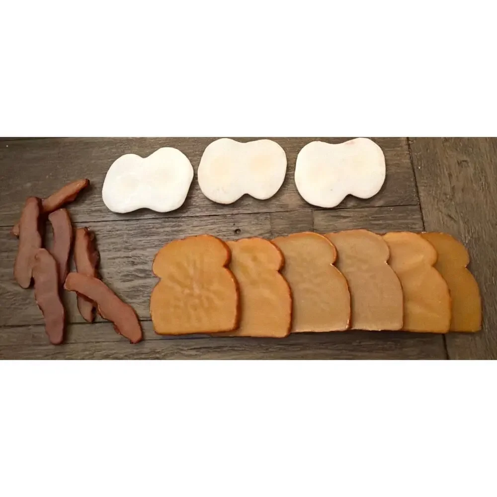 Wax Fake Food Farm House Country Breakfast Bacon Egg Toast Decor, Prop 15 Pc Set